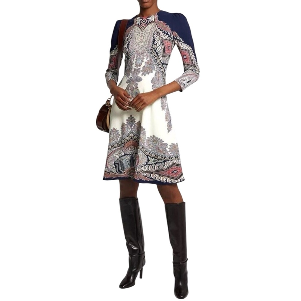 Etro Multicolor Paisley Long Sleeve Dress